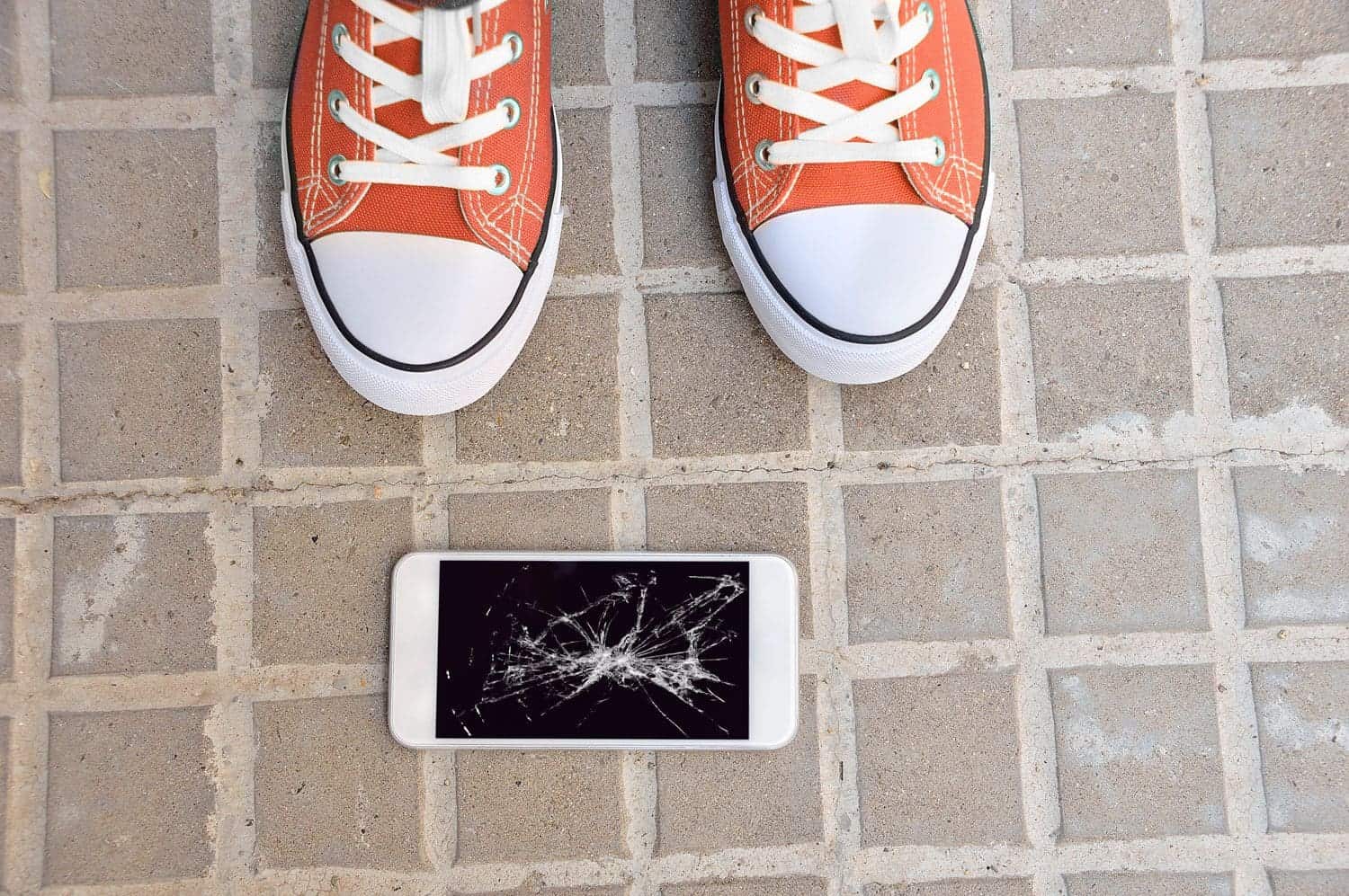 shoes and a broken phone