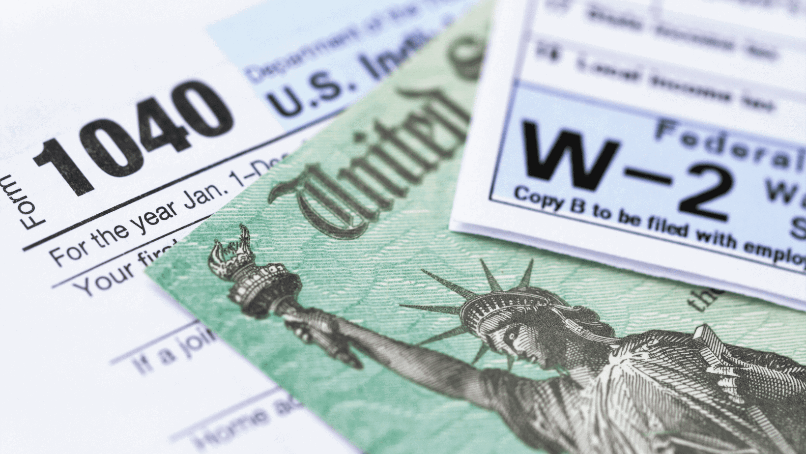 Tax forms and a w-2 form.