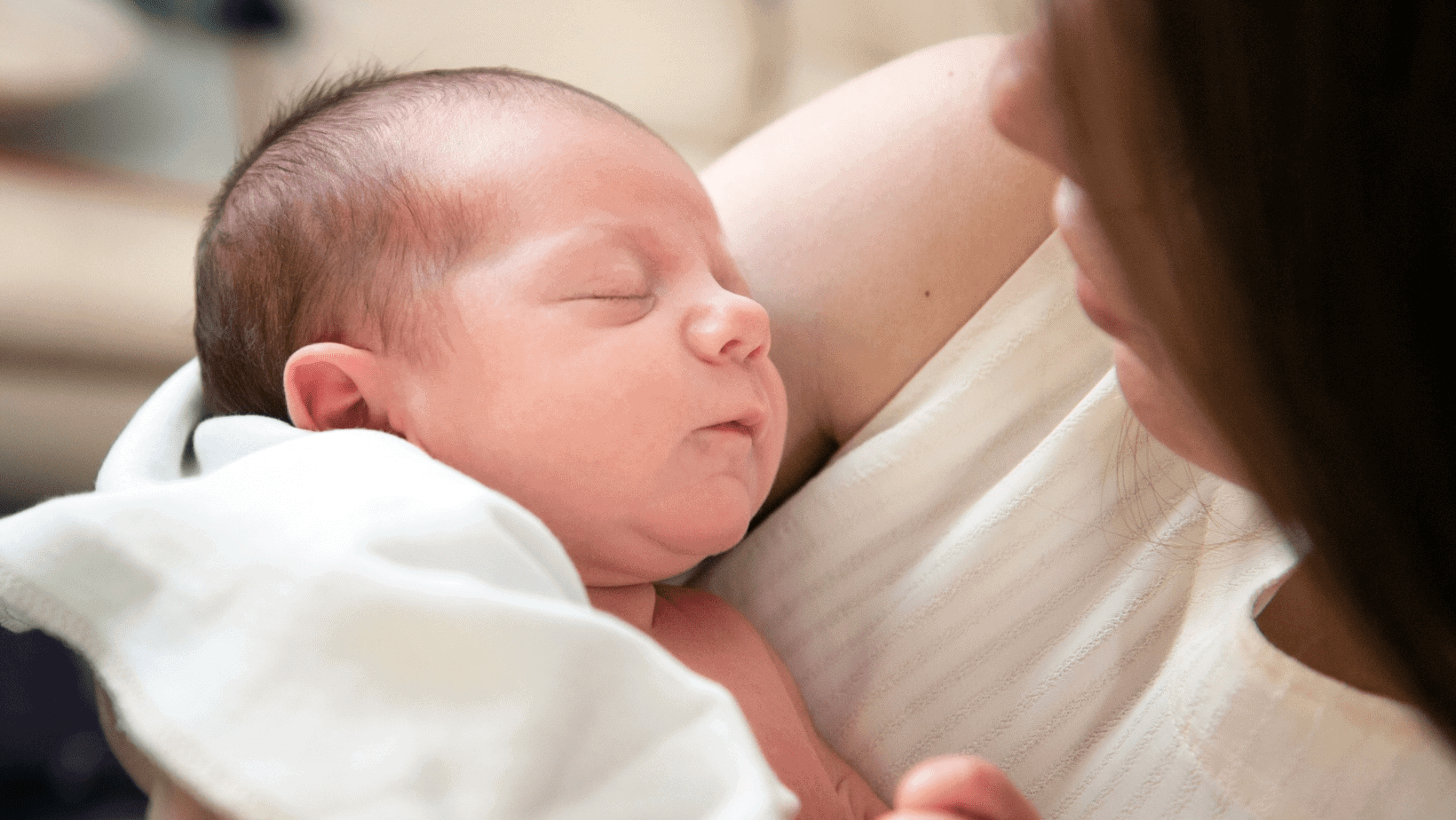 A woman with a baby